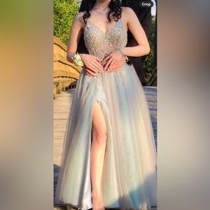 blue prom dress